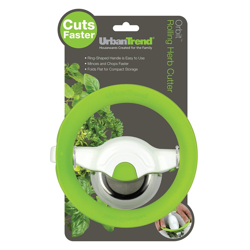 Urban Trend Orbit Rolling Herb Cutter and Mincer, Green/White