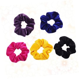 FOMIYES Elegant Velvet Hair Ties Set 5 Pieces Stretchy Ponytail Holders for Women and Girls Simple and Chic Design