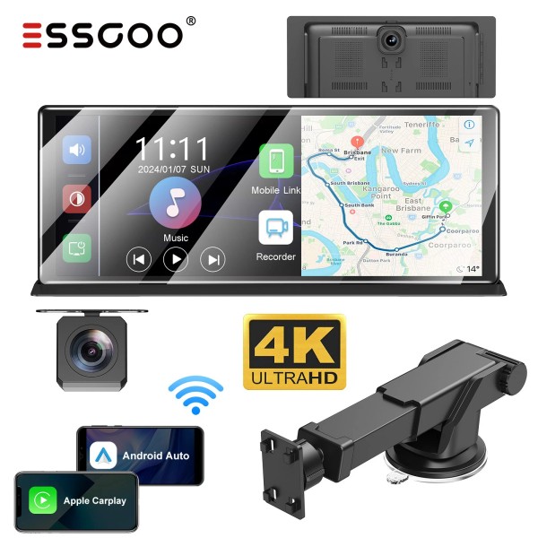 ESSGOO 11.3" HD Wireless Android & Carplay Screen for Car