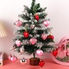 EXCEART 48pcs Plastic Heart Tree Hanging Ornaments Valentine's Day Wedding