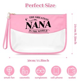 Sfodiary Mother's Day Grandma Gifts Makeup Bag for Women Nana Gifts from Granddaughter Clear Cosmetic Bag Christmas Birthday Thanksgiving Day for Grandmother Zipper Travel Toiletry Pouch