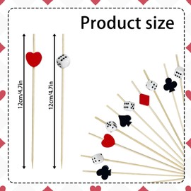 200Pcs Casino Cocktail Picks,4.7 Inch Decorative Dice Poker Cocktail Toothpicks for Las Vegas Night Decorations Casino Themed Party Supplies