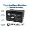 12V 7AH 2 Pack SLA Battery for Arjo Century 29181