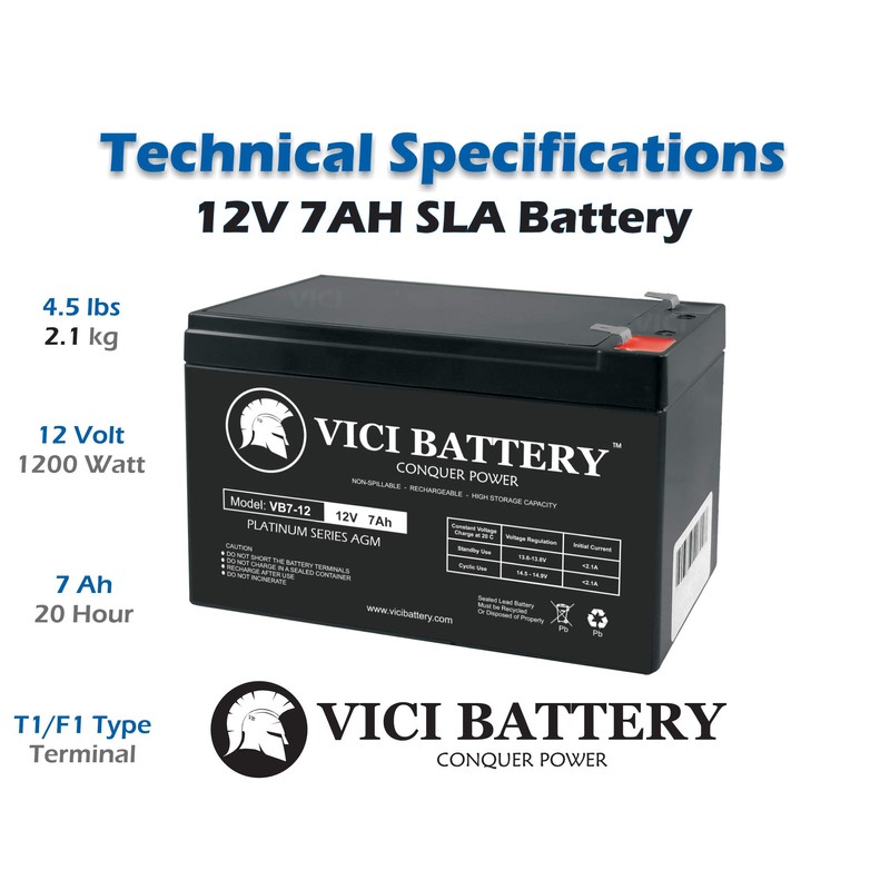 12V 7AH 2 Pack SLA Battery for Arjo Century 29181