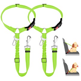 2 PCS Verstellbarer Anschnallgurt Hund Auto kopfstütze, Sicherheitsgeschirr Hund, Hunde Sicherheitsgurt für Kleine Hunde