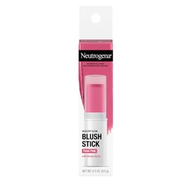 Neutrogena Rubor en barra de brillo saludable, maquillaje ligero fácil de usar, color ultra cremoso de mejillas con mantequilla de mango hojas de piel con un color de aspecto natural, rosa pétalo, 0.3 onzas