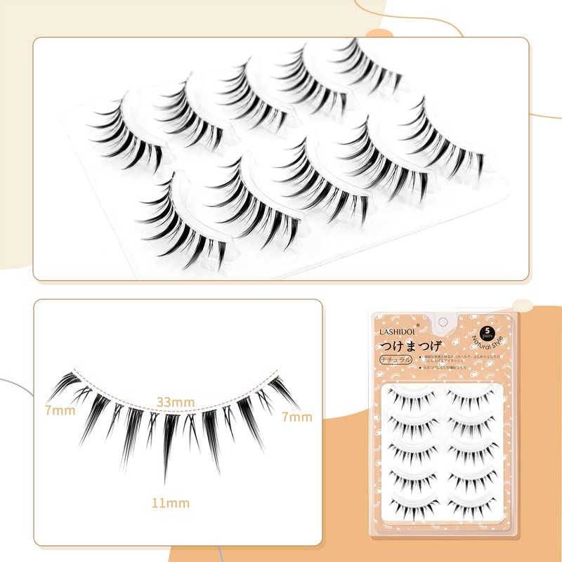 LASHIDOL False Eyelashes Natural Eyelashes False Eyelashes Outer Corner False