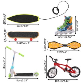 LALASTYLE Mini Finger Toy Set Finger Surfboard Finger Skateboard Finger Bicycle Finger Scooter Finger Vitality Board 1 Pair Skates Training Tricks Props Fingertips Movement Toys Party Favors