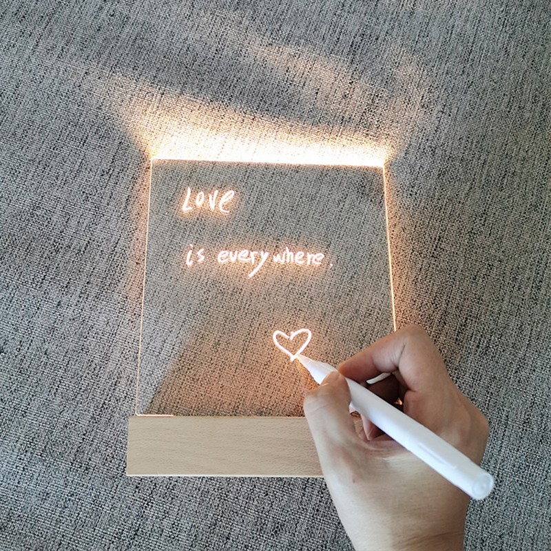 Desktop Luminous Memo Note Board Plug In LED Lamp Base