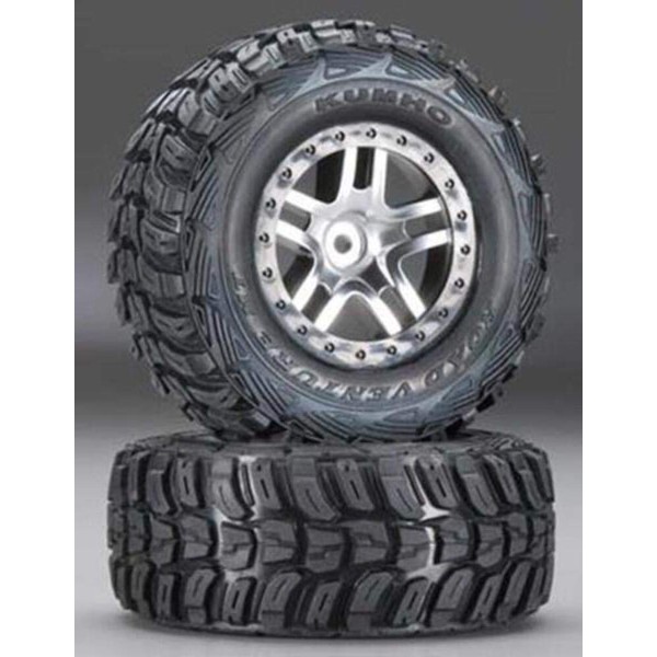Traxxas Split Spoke Wheel & Kumho Tire (2): 4WD FR/R,
