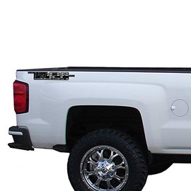 2 x American Flag Distressed Black & White Matte Grey Trail Boss Vinyl Decal for Truck Bed