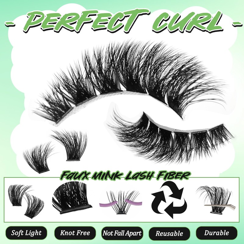 Gmagictobo Cat Eye Wispy Lash Clusters Kit 420Pcs DIY Individual