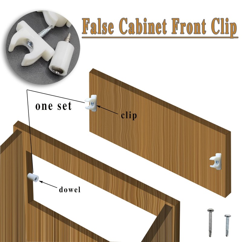 fallingstar False Cabinet Clips Tip-Out Sink Cabinet Clips - Universal