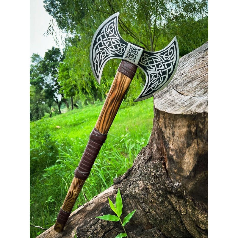 Dark WARRIOR Handmade Double Head Berserker Axe, Large Norse Double