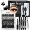 Lash Clusters Kit, DIY 3D Cluster Eyelash Extensions 10‑18mm,108pcs Fluffy