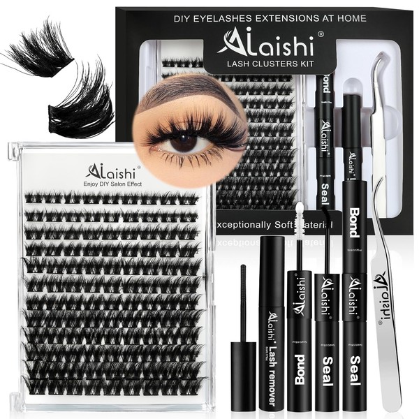 Lash Clusters Kit, DIY 3D Cluster Eyelash Extensions 10‑18mm,108pcs Fluffy