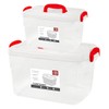 Tribello Clear Plastic Storage Bins with Lids and Handle Stackable