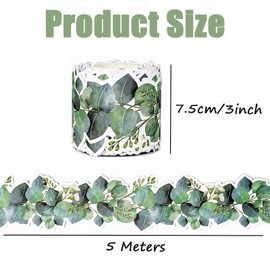 YouthLoxus 5M Display Borders for Classrooms, Green Border, Bulletin Board Borders, Eucalyptus Border Trim Tropical Leaves, Green Leaves Display Border Roll for School Office Classroom Decoration