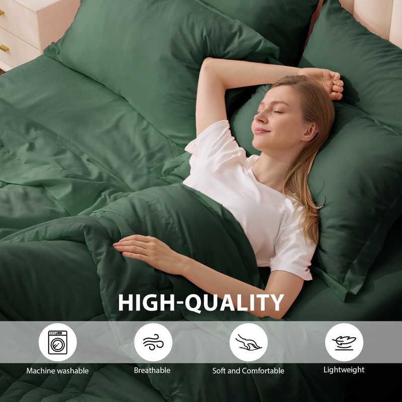 Velorose King Comforter Set Emerald Green - Bed in a