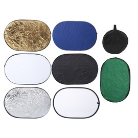 7 in 1 Oval Reflector 60x90cm / 23.6x35.4in Portable Collapsible Photography Photo Studio Lighting Reflector with Carrying Bag