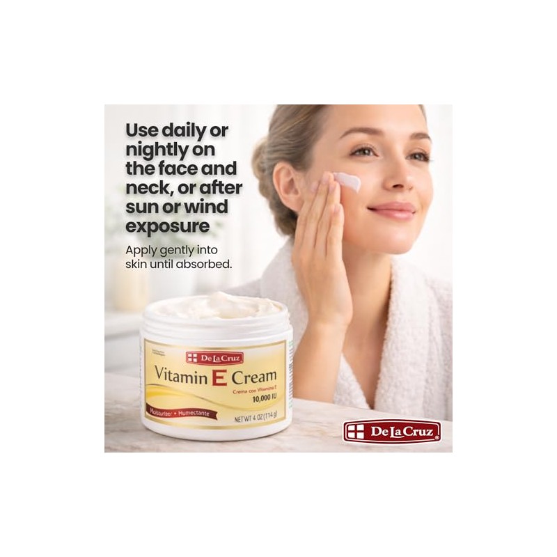 De La Cruz Vitamin E Cream, 4 Ounce