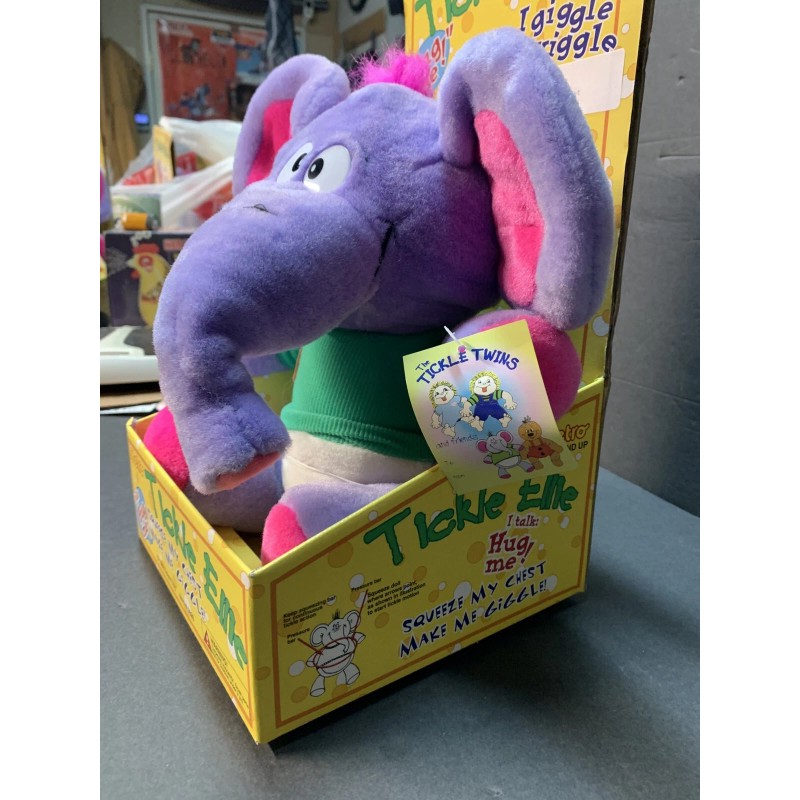 Metro 1997 Tickle Twins - Ellie Elephant Purple Plush New