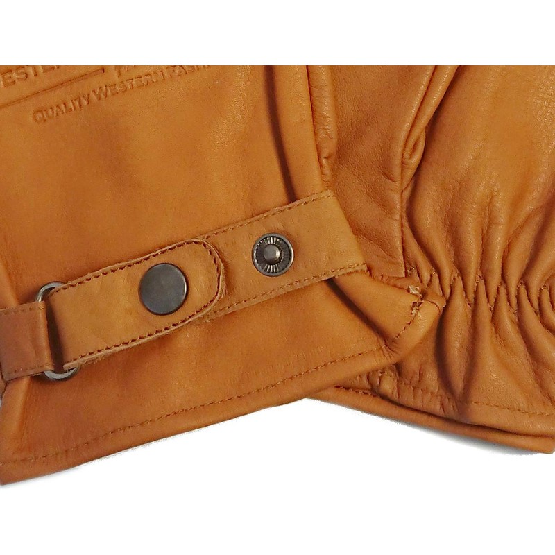 Westernwear Western Riding Gloves Calf Nappa Leather (L, Brown)