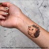 4 x 'Cartoon Hedgehog' Temporary Tattoos - Water Resistant, Skin-Safe,