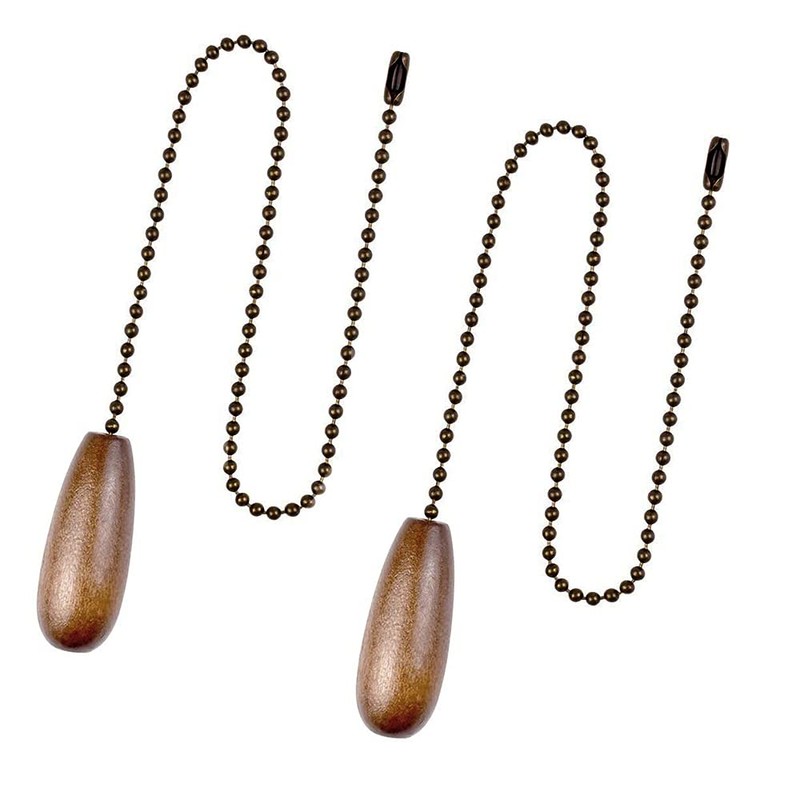 Dotlite Ceiling Fan Pull Chain Set, 2Pieces Wooden Decorative Pendant