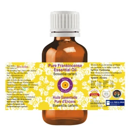 Deve Herbes Pure Frankincense Essential Oil (Alpha Thujene 70%) Boswellia serrata Natural Therapeutic Grade Steam Distilled 5ml (0.16 oz)