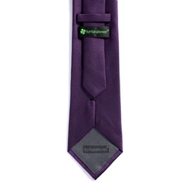 fortunatever Plum Purple Ties For Men,Mens Solid Necktie+Gift Box,58"×3.35"