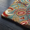 BGBDEIA Paisley Flower Cushion Cover Traditional Ethnic Floral Red Teal