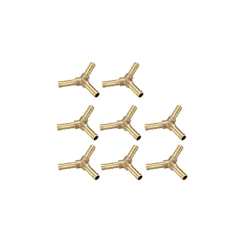sourcing map Brass Nozzle Hose Connector Y-Shaped 3 Way Connector