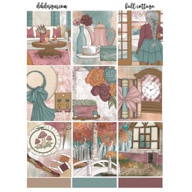 Life Planner Sticker Kit, Fall Cottage, over 150 stickers on premium matte