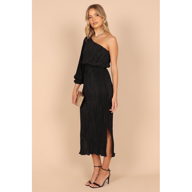 Petal & Pup Women's Pontee One Shoulder Pleated Midi Dress
