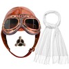 Horolam 4 PCS Aviator Costume Accessories, Aviator Hat With Goggles