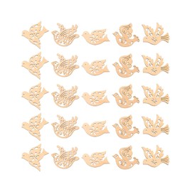 Creaides 50pcs Mini Bird Wood DIY Crafts Cutouts Wooden Bird Shaped Slices Embellishments Unfinished Wood Ornaments for DIY Projects Christmas Home Decorations