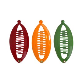 SET OF THREE 3.5 Inch Mini Banana Clip Hair Clincher - Green Orange Red