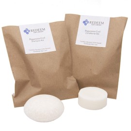 Redeem Soap Company Peppermint Cool Shampoo & Conditioner Bar Set – Made in USA – 3oz Shampoo + 1oz Conditioner – Zero Waste, Plastic-Free, SLS-Free, Travel-Friendly