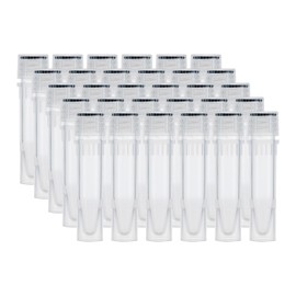 CryoKing Cryovials 1.5 ml with Screw Caps, Cryotubes for Low Temperature Sample Storage, Clear Lab Vials, Bag of 50