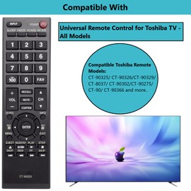 TV Remote Control Replacement Compatible for Toshiba CT-90325 HDTV LCD LED Smart TVs 50L2200U 37E20 22AV600 40FT1 32C120U 39L2300U 39L1350U 50L2300U 50L1350U 58L1350U