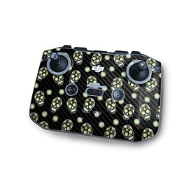 MightySkins Carbon Fiber Skin Compatible with DJI RC-N1 Controller - Nighttime Skulls | Protective, Durable Textured Carbon Fiber Finish | Easy to Apply