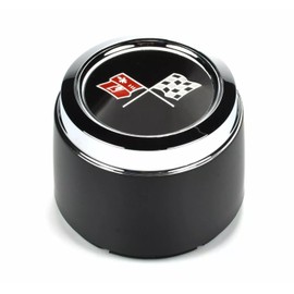 Juego de 4 tapas centrales de aluminio Corvette compatibles con Corvette 1973-1982 (negro plateado)