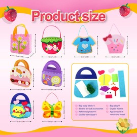 SEPWGUMD Nähset für Kinder – 8 einfache DIY-Projekte, inkl. Plastiknadel und Bastelmaterialien, für Anfänger, kreatives Basteln