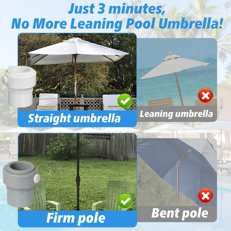 Mtuiewo 2 Pcs Pool Umbrella Sleeves, Pool Umbrella Stabilizers for