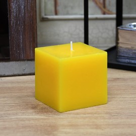 Zest Candle Pillar Candle, 3 by 3-Inch, Yellow Square