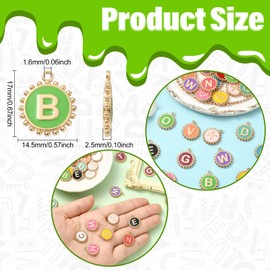 Stiesy 52Pcs Letter Charms for Jewellery Making Initial A-Z Alphabet Charm Bulk Capital Letter Sun Enamel Pendants for Jewelry Bracelets Necklaces Making DIY Crafts