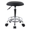 KKTONER Swivel Rolling Stool with Footrest Height Adjustable PU Leather