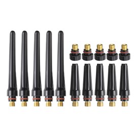 sourcing map 15pcs TIG Back Cap 57Y02 57Y03 57Y04 Fit Welding Torch WP-17, WP-18, WP-26 Back Cap for TIG Torch Part Accessory Replacement