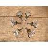 Clear Rose Cut Crystal Drawer Pull Gold Accent with Brass